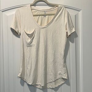 Z Supply Cream V-Neck Tee with Pocket